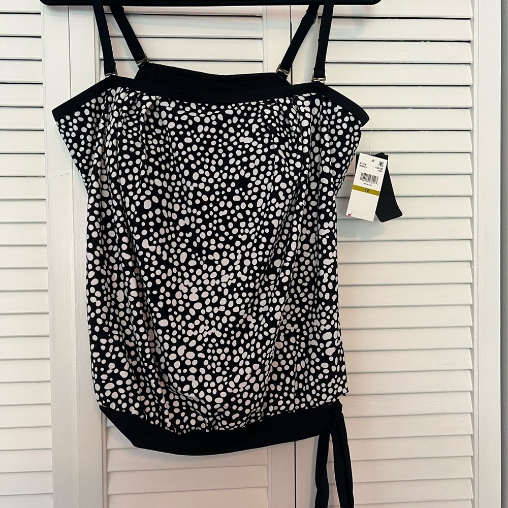 Island Escape Black and White Tankini Swim Suit